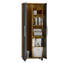 Ver imagem 4 de Armário Organizador Multiuso com 2 Portas e Rodízios Preto com Prateleiras Internas
