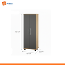 Ver imagem 5 de Armário Organizador Multiuso com 2 Portas e Rodízios Preto com Prateleiras Internas