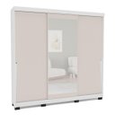 Ver imagem 2 de Roupeiro Porto 3 Portas de Correr com Espelho 217x213cm Branco/Creme 240850