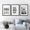 Ver imagem 1 de Kit 3 Quadros Grandes Carioca - 60x48cm:moldura Preta
