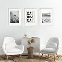 Ver imagem 2 de Kit 3 Quadros Grandes Carioca - 60x48cm:moldura Preta