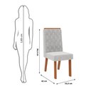Ver imagem 2 de Conjunto com 4 Cadeiras Estofadas para Mesa de Jantar Sara MDF Freijó Linho Neblina DJ Móveis
