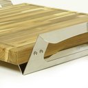 Ver imagem 4 de Tábua Elevada Bancada Madeira Teca-Alças e Pé em Inox-44x44Cm