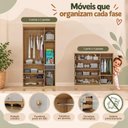 Ver imagem 5 de Quarto de Bebê Completo com Berço Americano 3 em 1 p/Colchão 130x70cm Flor Multimóveis MP4935