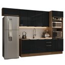 Ver imagem 3 de Armário de Cozinha Completa 310cm Rustic/preto Lux Madesa 01