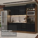 Ver imagem 7 de Armário de Cozinha Completa 310cm Rustic/preto Lux Madesa 01