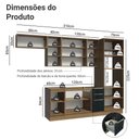 Ver imagem 4 de Armário de Cozinha Completa 310cm Rustic/preto Lux Madesa 01
