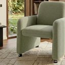 Ver imagem 2 de Poltrona Roma Decorativa Bouclê para Sala Matrix Cor:bouclê Verde