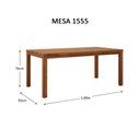 Ver imagem 3 de Mesa de Jantar 180cm 1555ne com 2 Cadeiras 1557ne e 2 Bancos 1556ne Nature Rústico Escuro Finestra