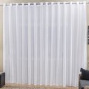 Ver imagem 1 de Cortina Top Chick 3 Metros Sala Quarto Tecido Ráfia para Varão - Branca - 100% Poliéster