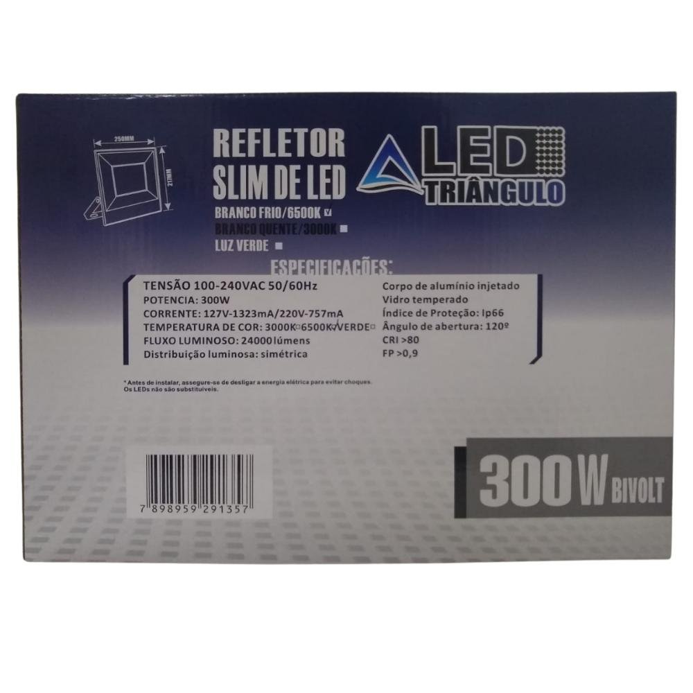 Refletor LED Holofote 300W Biv IP66 Branco Frio Prova D’agua - 3