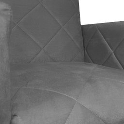 Kit 02 Poltronas Klara Base Ferro Preto Suede - Estopar Kit Klara Base Preta Suede Cinza - 6