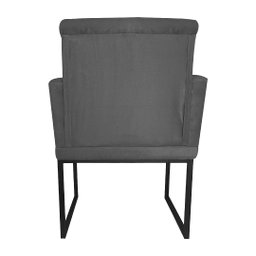Kit 02 Poltronas Klara Base Ferro Preto Suede - Estopar Kit Klara Base Preta Suede Cinza - 5