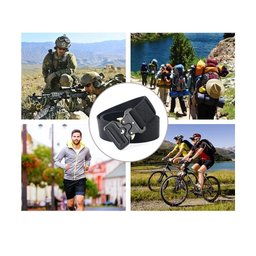 Cinto Masculino Militar Engate rápido - Ajustável em Poliester Cor Preto 3,8cm - 6