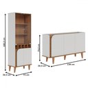Ver imagem 4 de Sala de Estar Completa Jurerê 7 Portas 4 Prateleiras Off White/freijó - Colibri