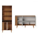 Ver imagem 3 de Sala de Estar Completa Jurerê 7 Portas 4 Prateleiras Off White/freijó - Colibri