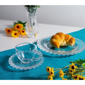 Conjunto 4 Pratos Sobremesa Cristal Daisy 20cm Wolff
