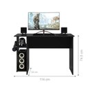 Ver imagem 2 de Mesa Gamer com Suporte de Fone Zalie Preto