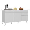 Ver imagem 1 de Balcão Cozinha Gabinete Pia 150Cm 3 Portas Branco