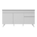 Ver imagem 2 de Balcão Cozinha Gabinete Pia 150Cm 3 Portas Branco
