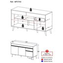 Ver imagem 4 de Balcão Cozinha Gabinete Pia 150Cm 3 Portas Branco