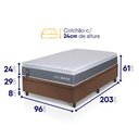 Ver imagem 3 de Conjunto Box Baú Marrom Luanda Cinza Espuma D28 Solteiro 96x203x69 - King House