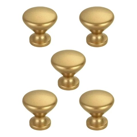 Kit 5 Puxadores Cup Dourado Matte + Parafusos