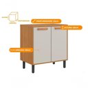 Ver imagem 2 de Balcão de Cozinha para Forno ou Micro-ondas 2 Portas Nápoles - Itatiaia Cinamomo-off White
