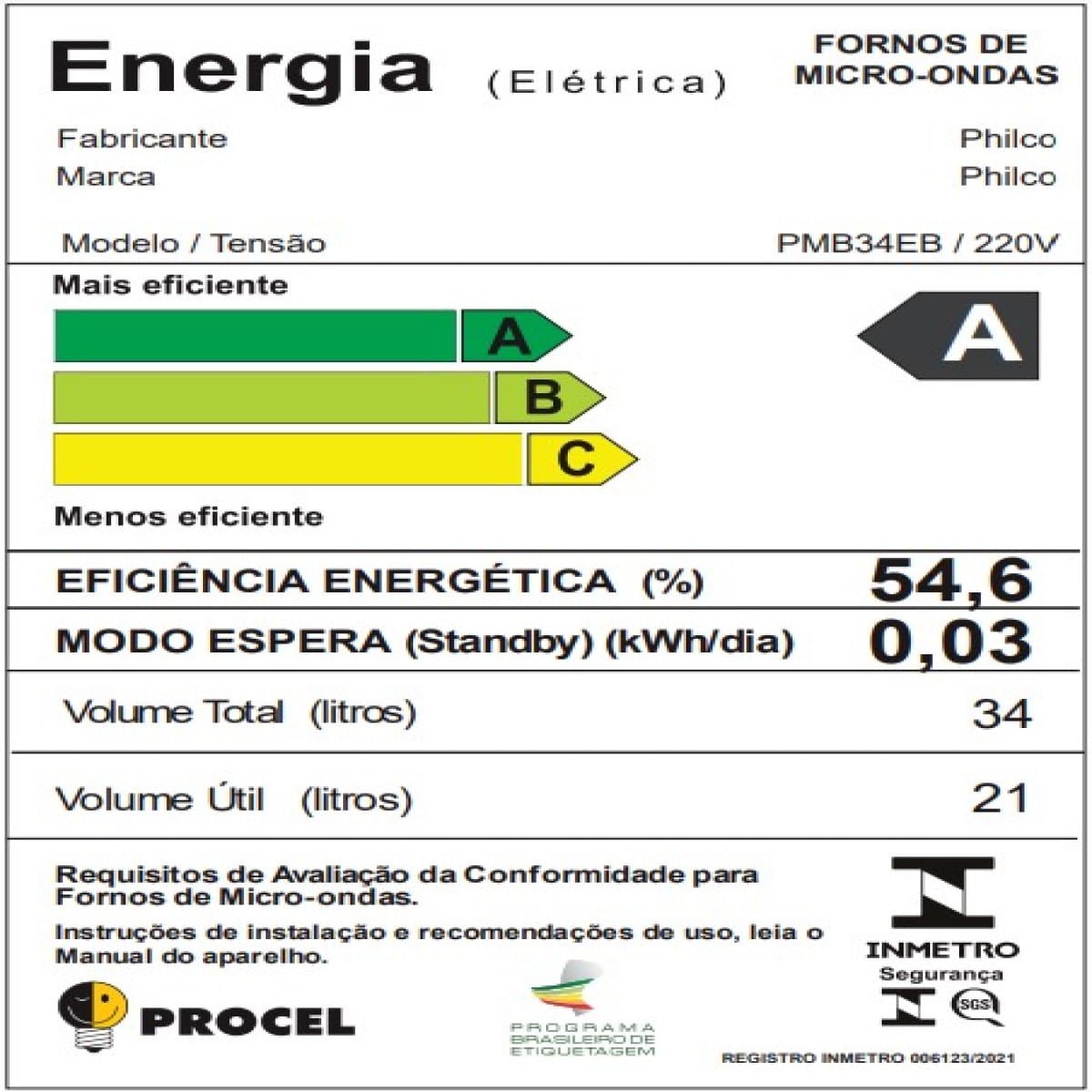 Micro-ondas de Embutir Philco PMB34EB Limpa Fácil 34L 1400W 220V - 7