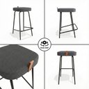 Ver imagem 5 de Kit 04 Banquetas Altas Cozinha e Área Gourmet Vik Estofada Linho Grafite - Abmaza