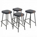 Ver imagem 1 de Kit 04 Banquetas Altas Cozinha e Área Gourmet Vik Estofada Linho Grafite - Abmaza