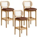 Ver imagem 1 de Kit 03 Banquetas Altas Para Cozinha Bancada Sala Tela Betta Fixa L02 Couríssimo Marrom - Lyam Lyam D