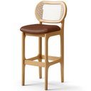 Ver imagem 3 de Kit 03 Banquetas Altas Para Cozinha Bancada Sala Tela Betta Fixa L02 Couríssimo Marrom - Lyam Lyam D