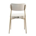 Ver mais imagens de Kit 3 Cadeiras para Sala de Jantar Tecido Linho Design Aço Carbono Lavinia Bege/Areia/Champagne
