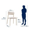 Ver imagem 3 de Kit 3 Cadeiras para Sala de Jantar Tecido Linho Design Aço Carbono Lavinia