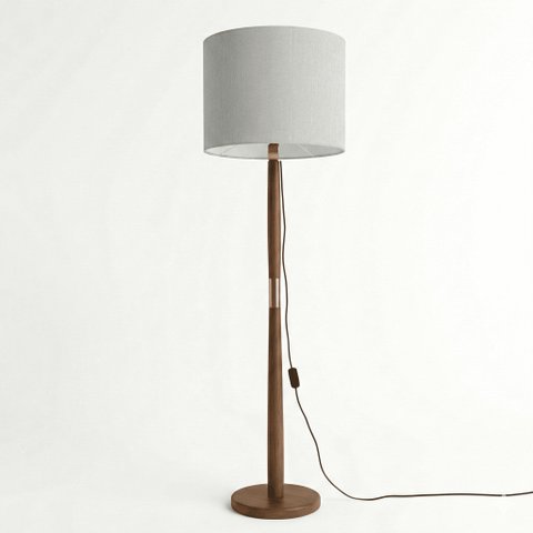 Luminária de Chão Imperial Base Madeira Detalhe Cobre 160cm Bivolt - Gelo