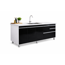 Ver imagem 1 de Gabinete Cozinha Mdp 1,94m Elegance com 8 Pés Pré-montado:preto
