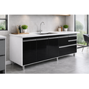 Ver imagem 2 de Gabinete Cozinha Mdp 1,94m Elegance com 8 Pés Pré-montado:preto