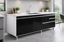 Ver imagem 2 de Gabinete Cozinha Mdp 1,94m Elegance com 8 Pés Pré-montado:preto