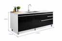 Ver imagem 3 de Gabinete Cozinha Mdp 1,94m Elegance com 8 Pés Pré-montado:preto
