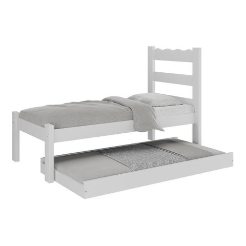 Bicama de Madeira Maciça para Colchão 78/88x188cm Multimóveis Cr35257 Branco