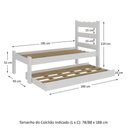 Ver imagem 4 de Bicama de Madeira Maciça para Colchão 78/88x188cm Multimóveis Cr35257 Branco