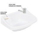 Ver mais imagens de Pia Lavatório Banheiro 4,8l + Kit para Banheiro Redondo + Torneira + Sifão Universal + Engate Flexív