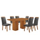 Ver imagem 2 de Mesa de Jantar Eloise 180 cm Tampo MDF Laminado Canto Copo com 6 Cadeiras Aline