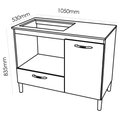 Ver imagem 4 de Balcão Armário De Cozinha Para Fogão Cooktop Mila 1 Porta 1 Gaveta Rubi Branco - Móveis Leartam