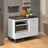 Balcão Armário De Cozinha Para Fogão Cooktop Mila 1 Porta 1 Gaveta Rubi Branco - Móveis Leartam - 5