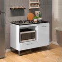 Ver imagem 5 de Balcão Armário De Cozinha Para Fogão Cooktop Mila 1 Porta 1 Gaveta Rubi Branco - Móveis Leartam