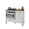 Balcão Armário De Cozinha Para Fogão Cooktop Mila 1 Porta 1 Gaveta Rubi Branco - Móveis Leartam - 3