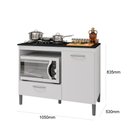 Ver imagem 2 de Balcão Armário De Cozinha Para Fogão Cooktop Mila 1 Porta 1 Gaveta Rubi Branco - Móveis Leartam