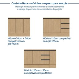 Balcão de Pia 120cm com Tampo Nara CabeCasa MadeiraMadeira - 9